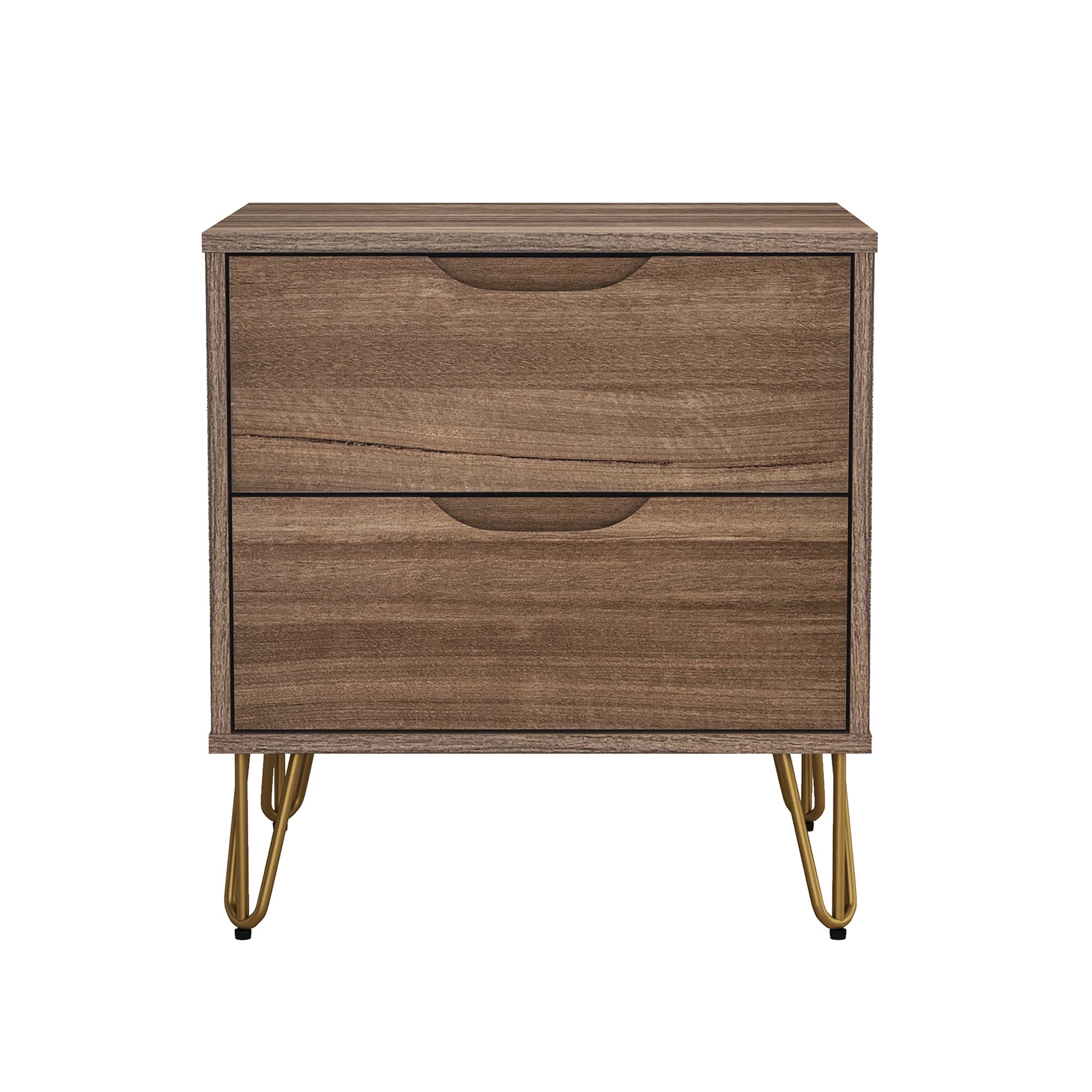 Avira 20 Inch Mid Century 2 Drawer Nightstand