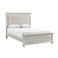 Avy Queen Size Bed With Padded Upholstered Headboard Mist Gray Pine