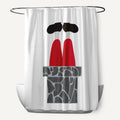Away He Goes Holiday Print Shower Curtain