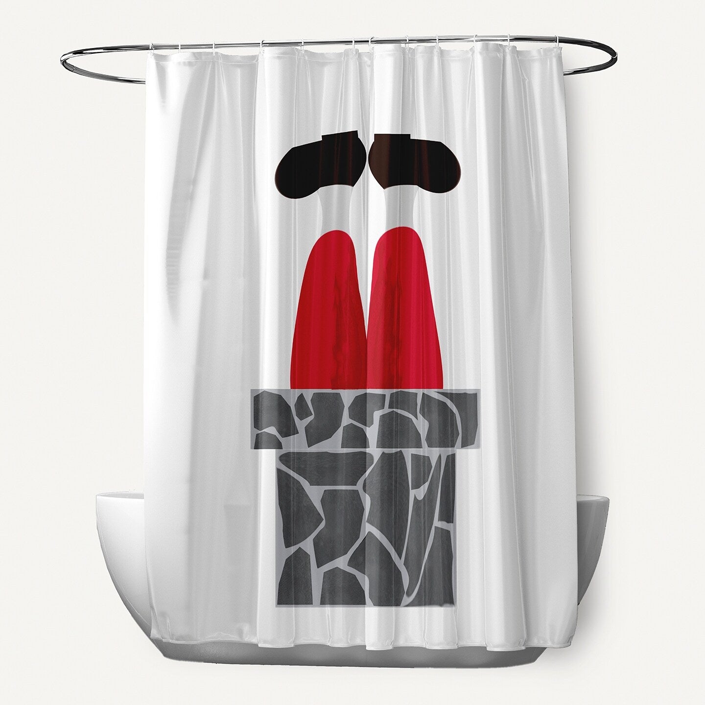 Away He Goes Holiday Print Shower Curtain