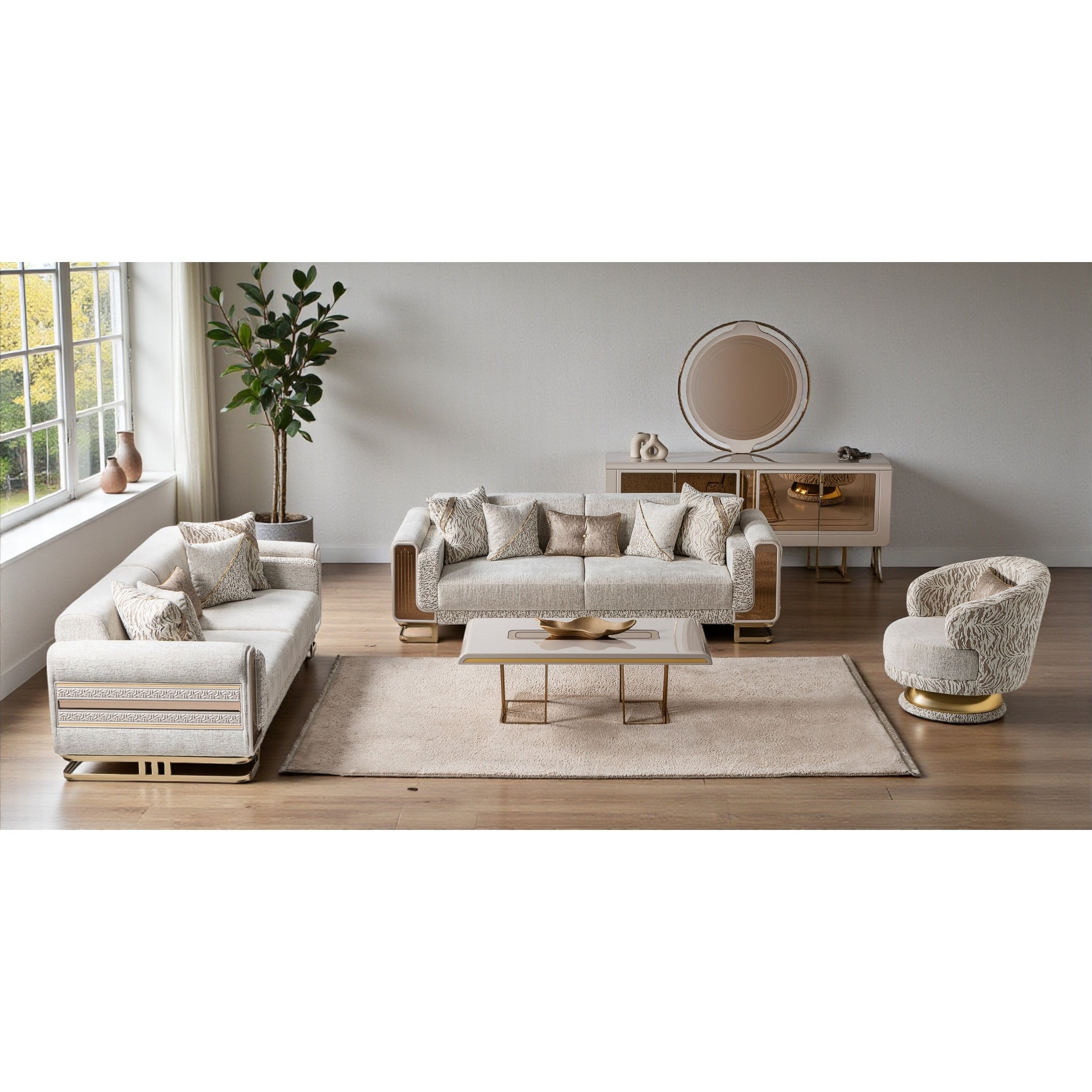 Axel 4 Pieces Living Room Sets 2 Sofa 2 Chair