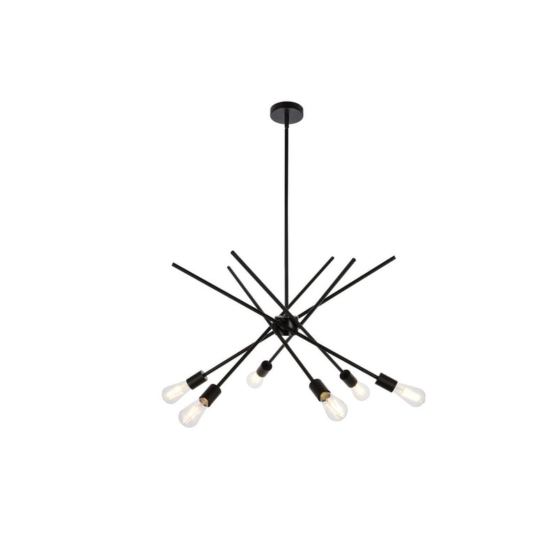 Axel 6 Light Pendant In Black 32 Inch