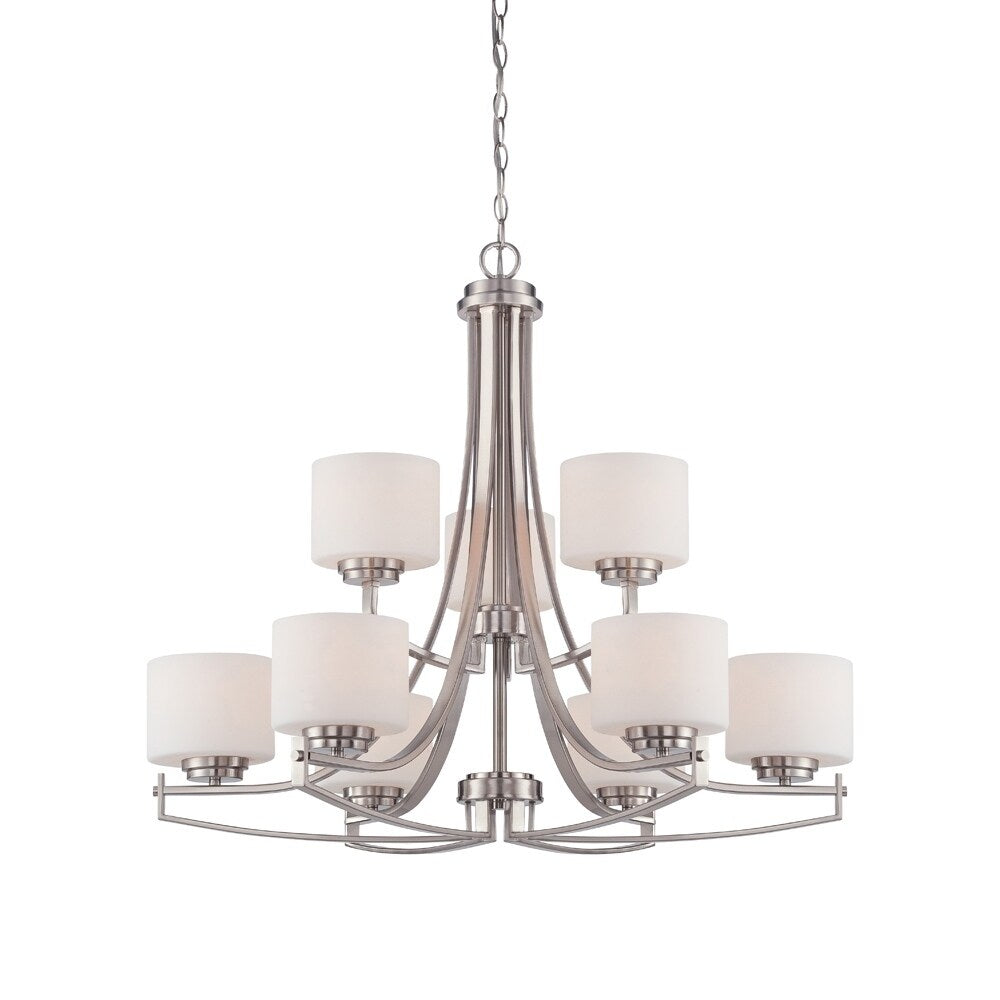 Axel 9 Light Chandelier Satin