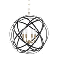 Capital Lighting Axis Collection 4 Light Aged Brass Black Pendant