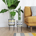 Ayaz Mid Century Modern Ceramic Planters Set Of 2 N A