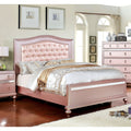 Furniture Of America Ayeda I Transitional Rose Gold Button Tufted Bed