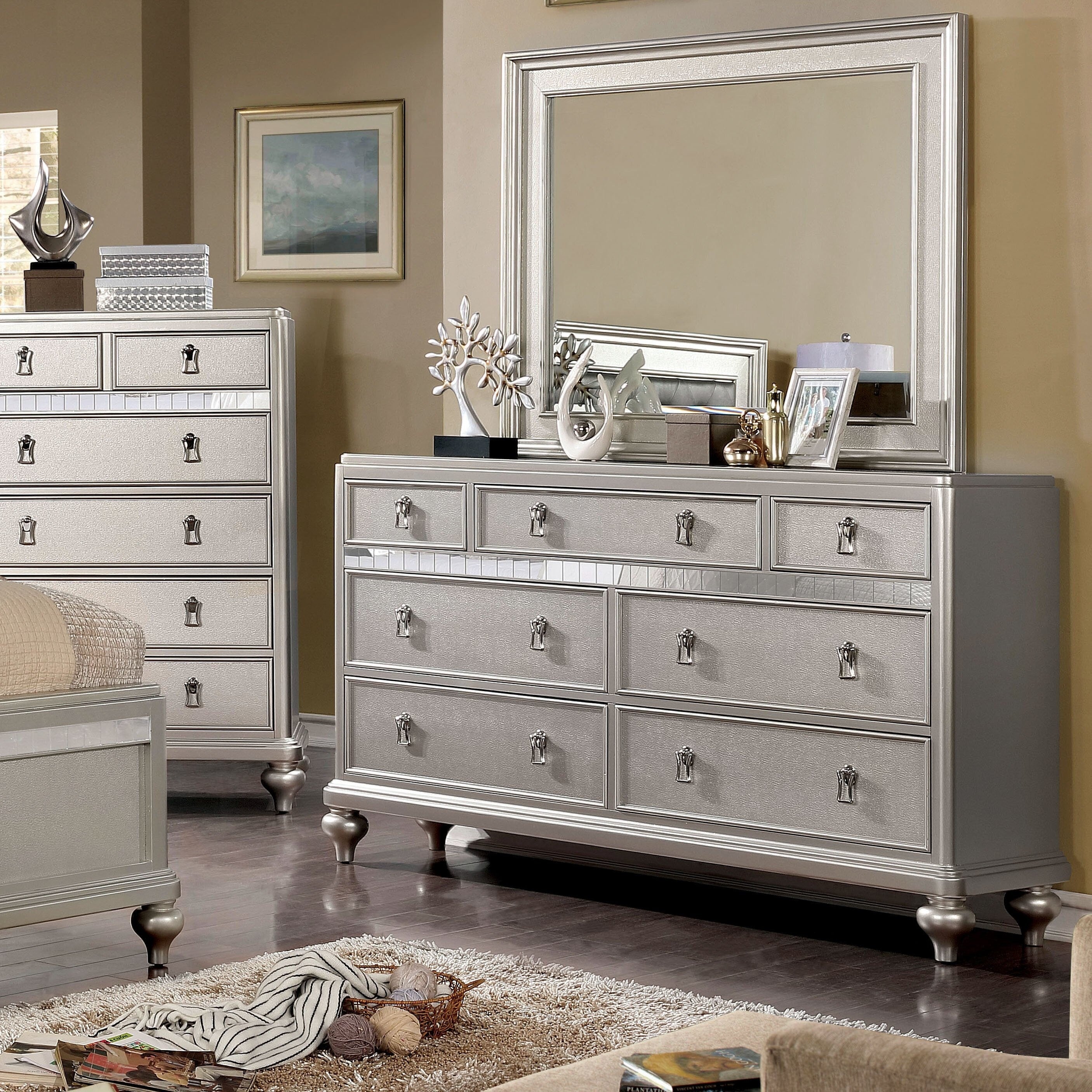 Ayeda Ii Transitional 2 Piece Dresser And Mirror Set By Foa