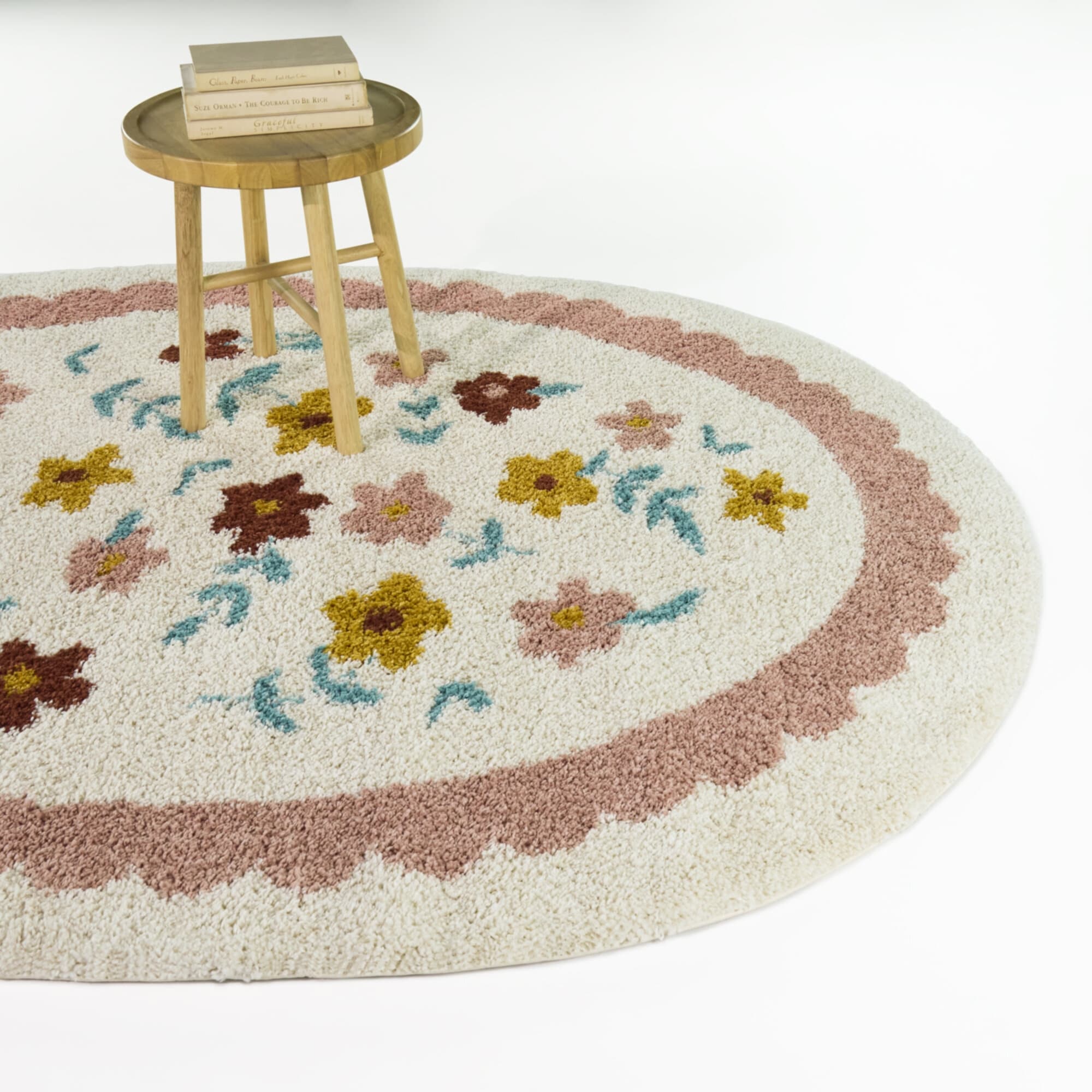 Azalea Kids Flower Toss Scallop Border Area Rug