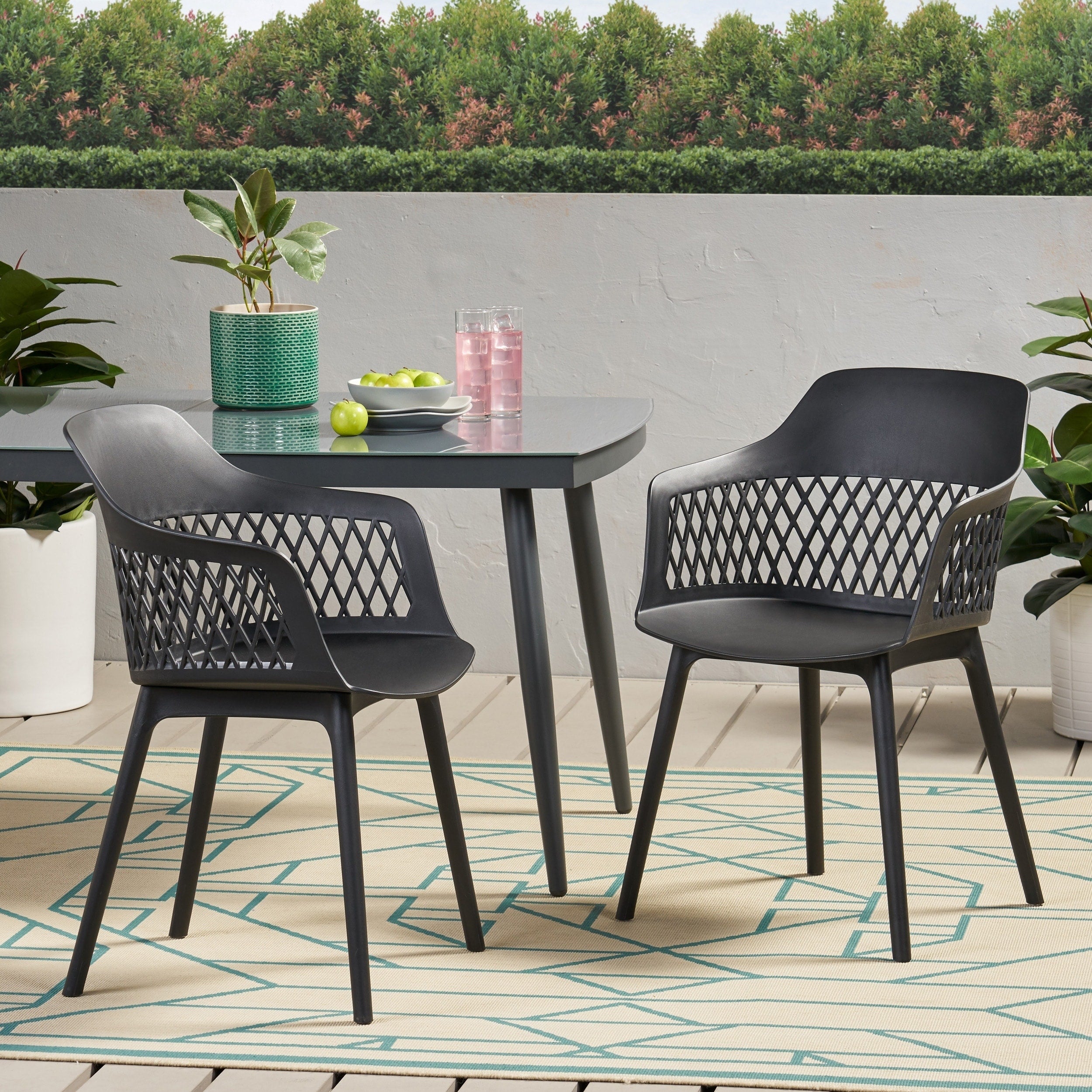 Azalea Outdoor Modern Dining Chair Set Of 2 By Christopher Knight Home 23.00 W X 21.50 D X 33.00 H