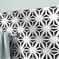 Azemour In White And Black Handmade 8X8 In Moroccan Tile Pack Of 12