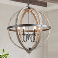 Disdressed Wood Linghting Fixture Farmhouse Chandelier For Dining Room