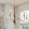 Lnc French Country Off White Iron 6 Light Chandelier