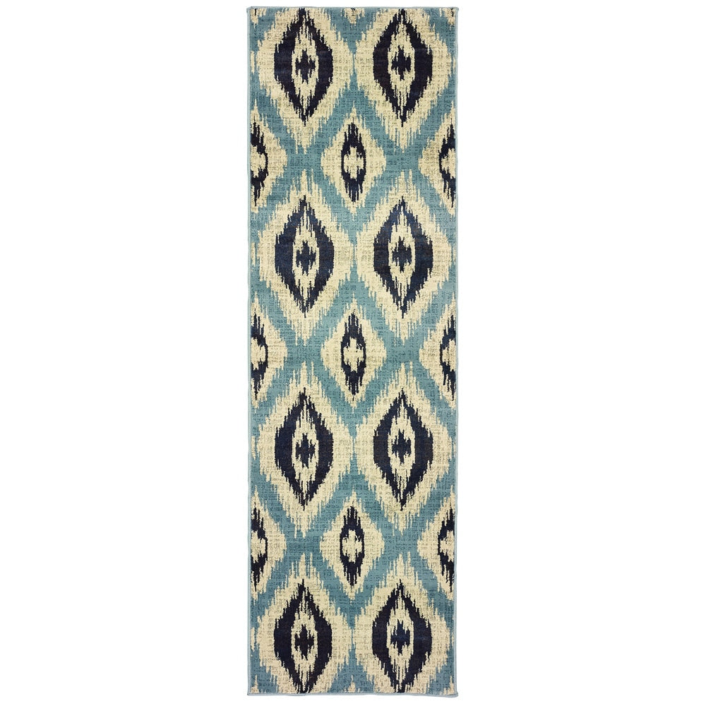 Azul Vue Blue Grey Area Rug 23 X 76 23 X 76 Runner