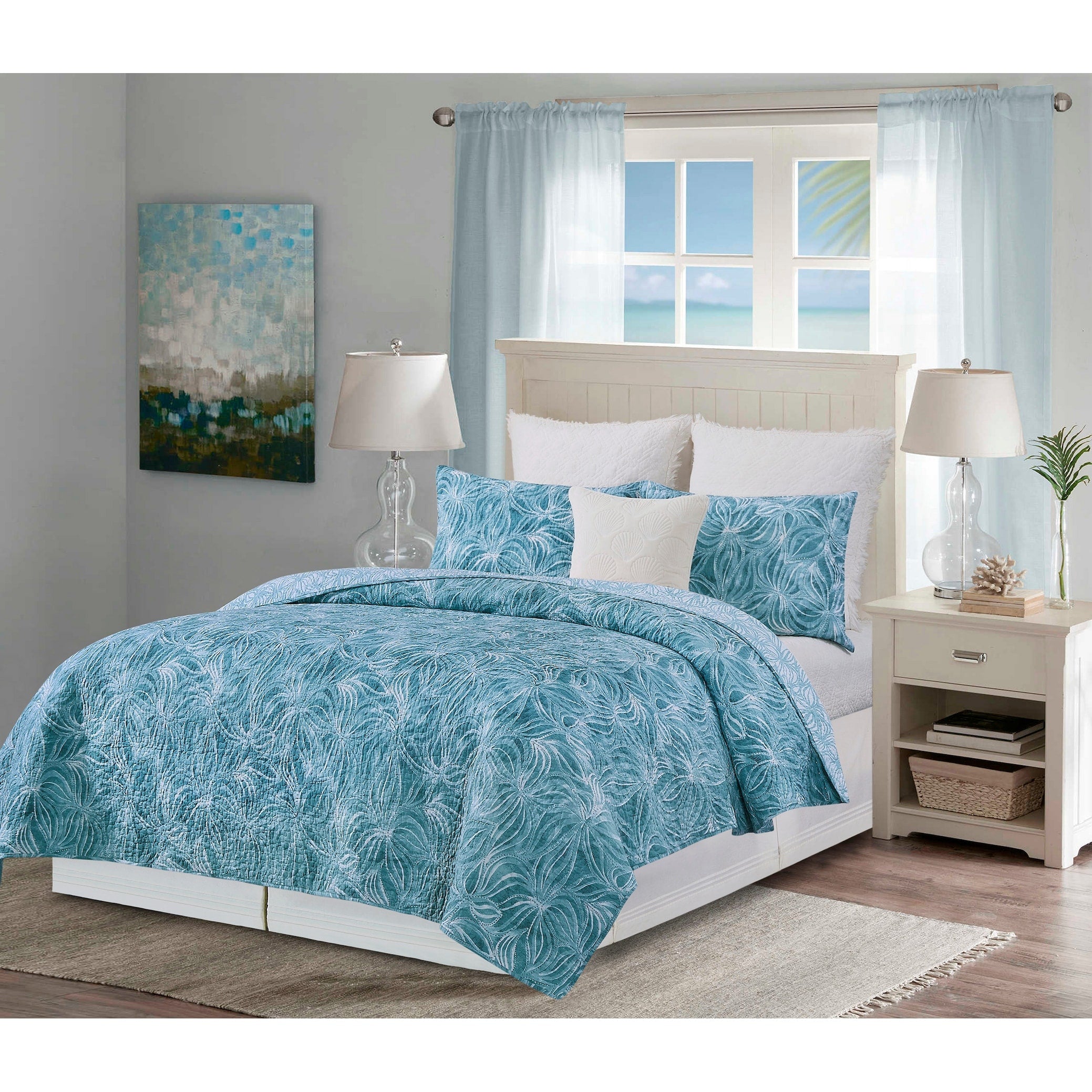 Azzurra Marine Coastal Cotton Quilt Bedding Set