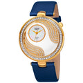 B Rgi Womens Japanese Quartz Diamond And Swarovski Accented Satin Silk Strap Watch