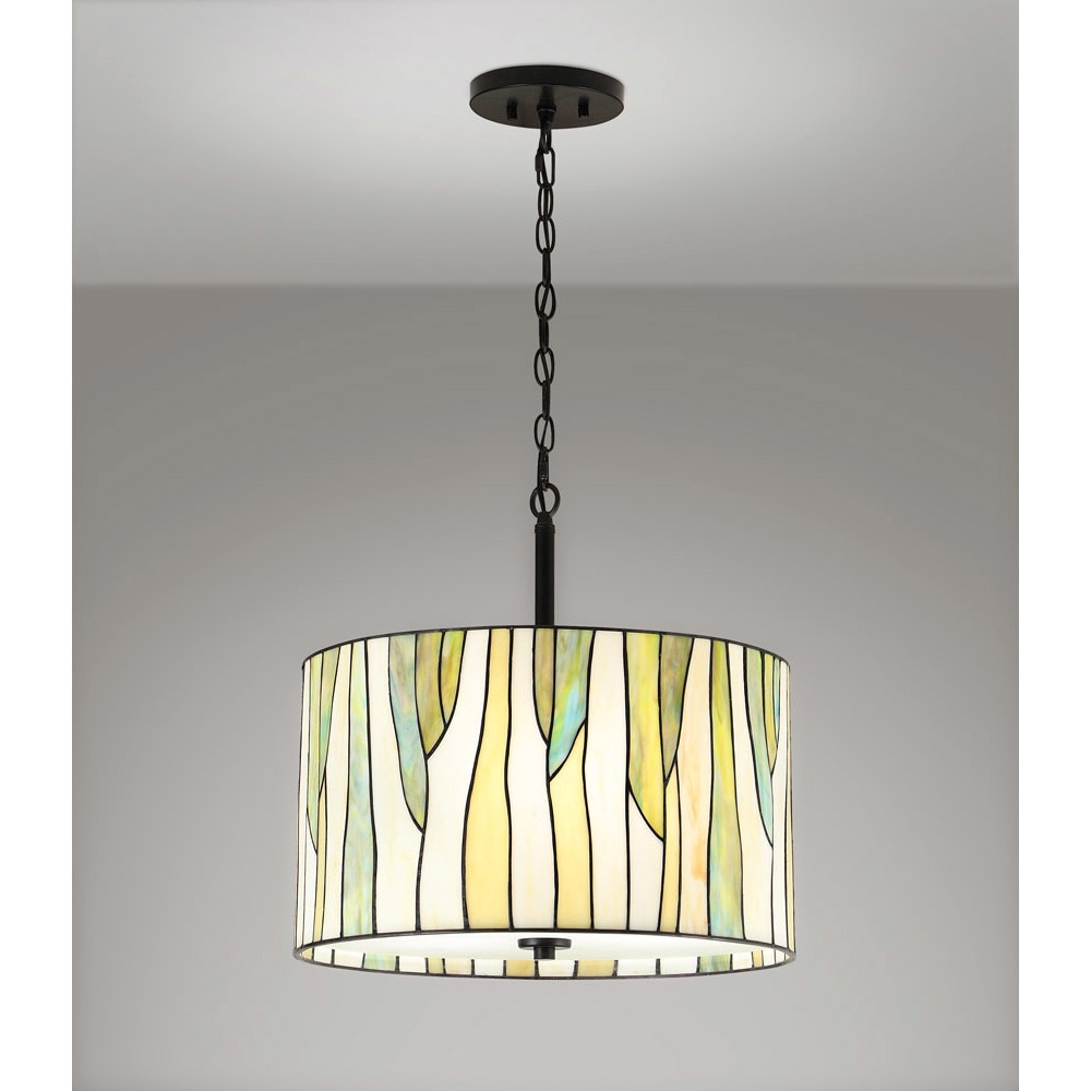 Barossa 18 Tiffany 3 Light Pendant Lamp Green
