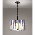 Barossa 18 Tiffany 3 Light Pendant Lamp Blue Purple