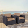 Biscayne Mocha Wicker Outdoor Seating Chairs Set Of 2