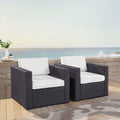 Biscayne White Wicker Outdoor Arm Chairs Set Of 2