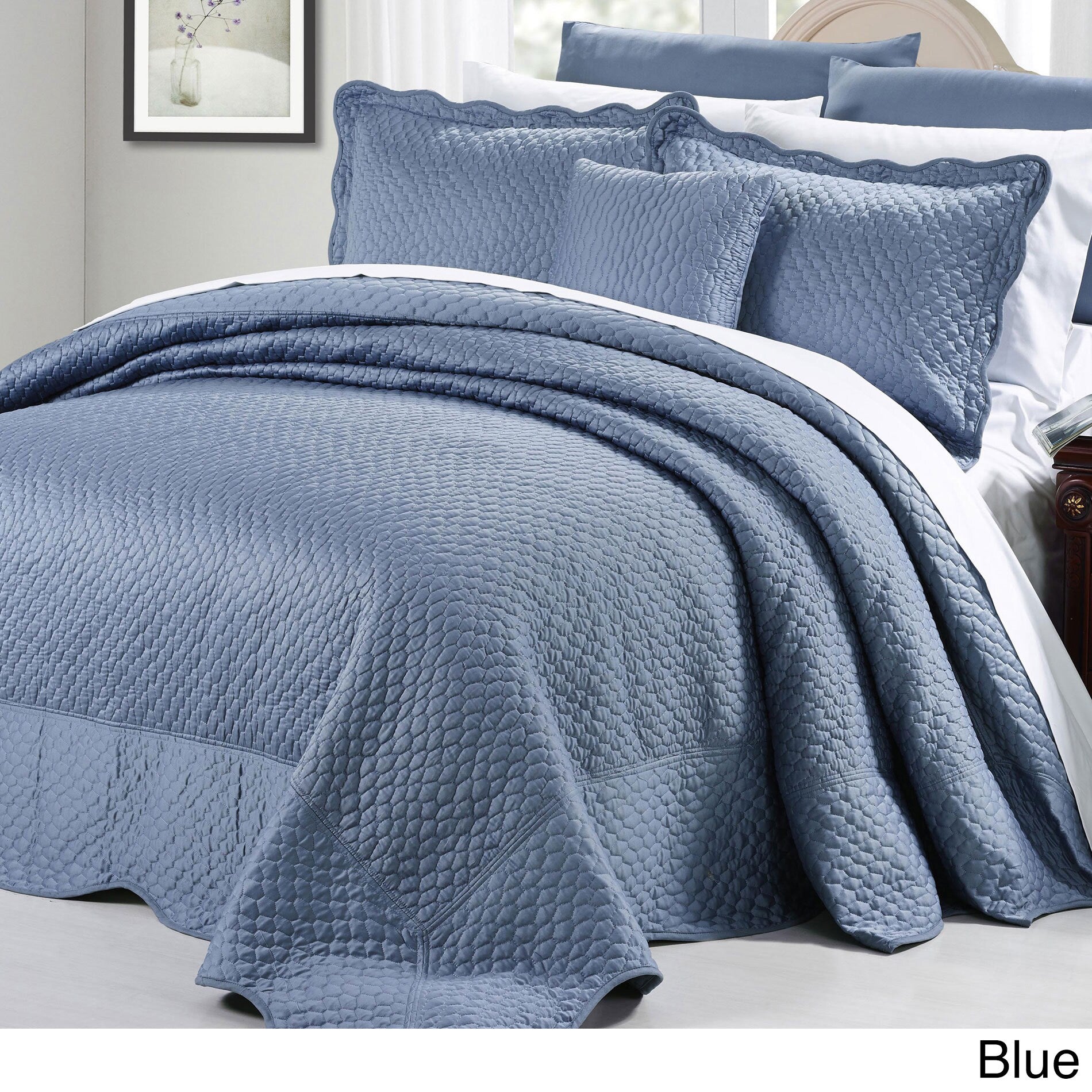 Bnf Home Oversized Matte Satin 4 Piece Bedspread Set