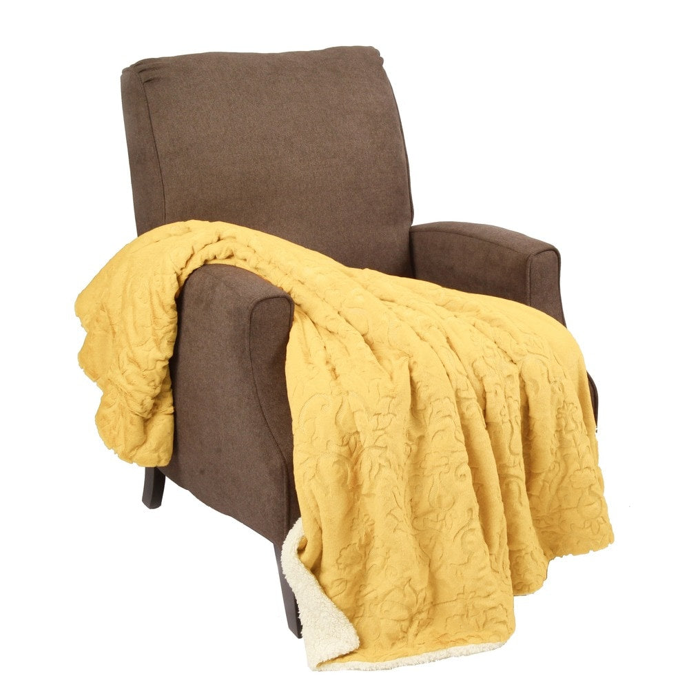 Boon Embroidery Batik Fauxfur Sherpa Throw Blanket