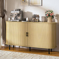 Bossin Sideboard Buffet Cabinet With Storage 55 Fluted Storage Cabinet With Tambour Sliding Doors