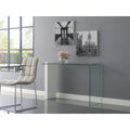 Buono High Gloss White Lacquer W 1 2 Clear Glass Console Table By Casabianca Home