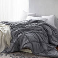 Byb Alloy Grey Gathered Ruffles Handcrafted Series Comforter Shams Not Included