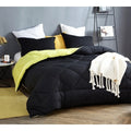 Byb Black Limelight Yellow Reversible Comforter Oversized Bedding