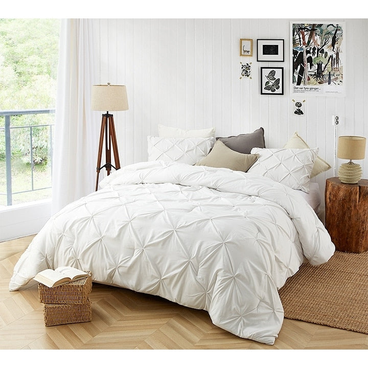Byb Farmhouse White Pin Tuck Comforter
