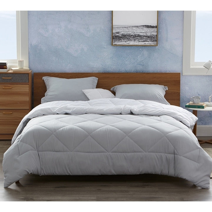 Byb Glacier Gray White Reversible Comforter Oversized Bedding