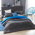 Byb Granite Gray Pacific Blue Reversible Comforter Oversized Bedding