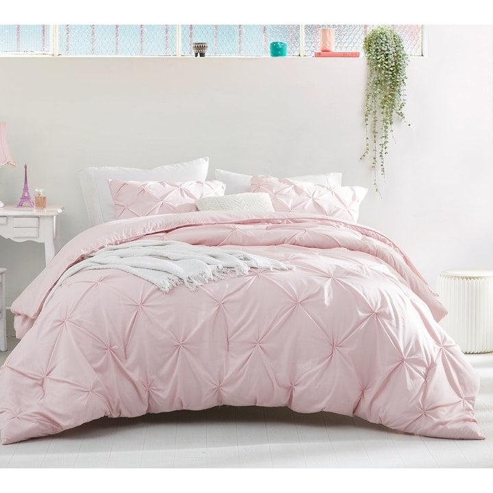 Byb Rose Quartz Pin Tuck Duvet Cover