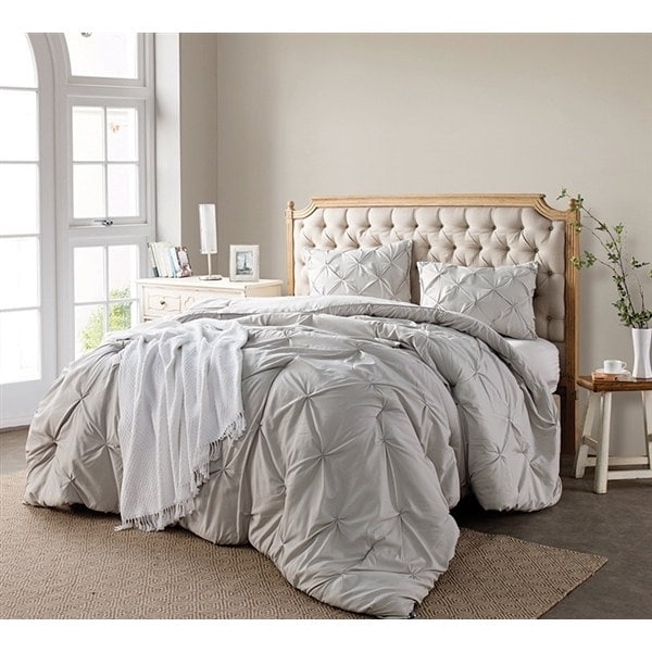 Byb Silver Birch Pin Tuck Comforter Set