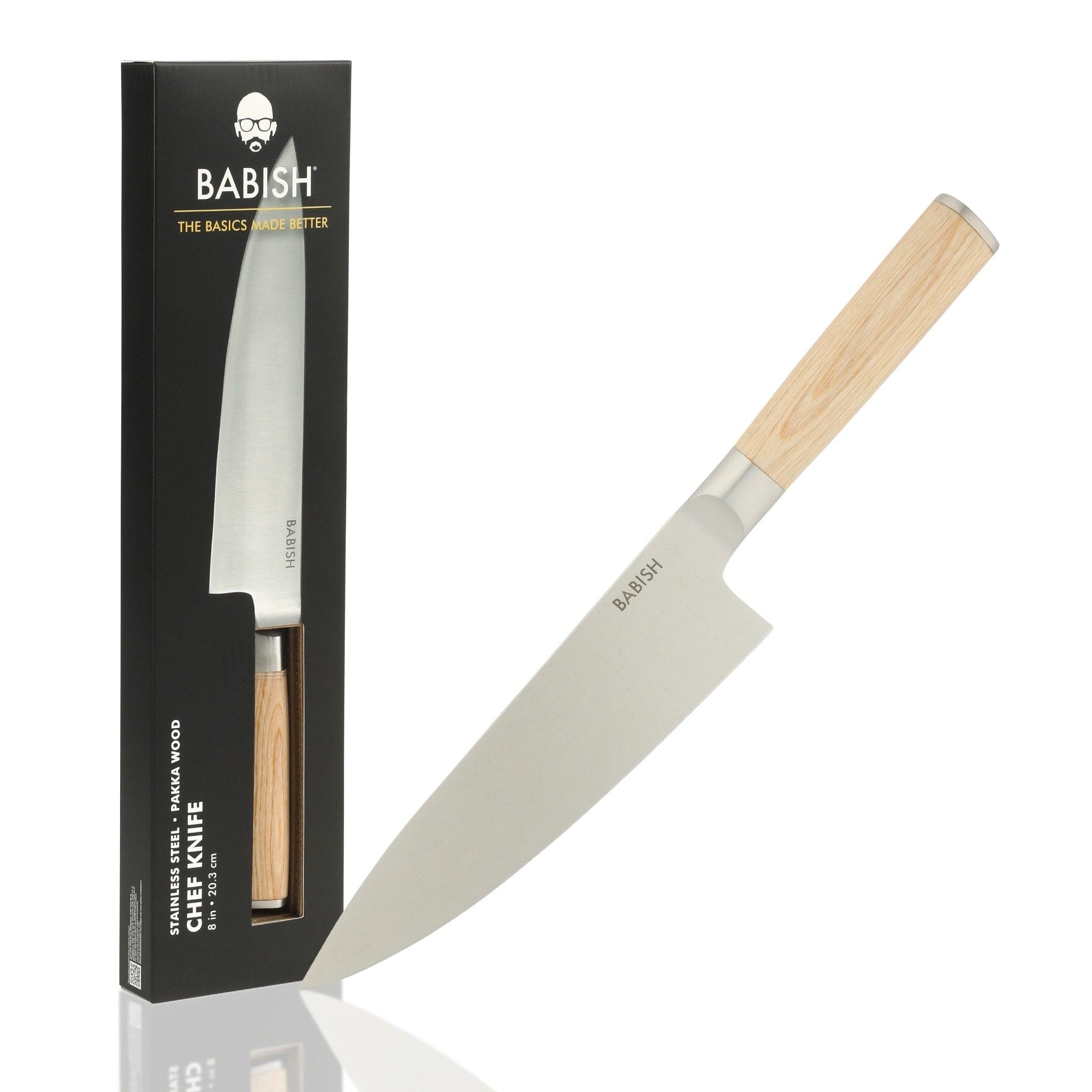 Babish High Carbon 1.4116 German Steel Full Tang 8 Inch Chef Knife For Chopping Slicing Dicing Everyday Prep