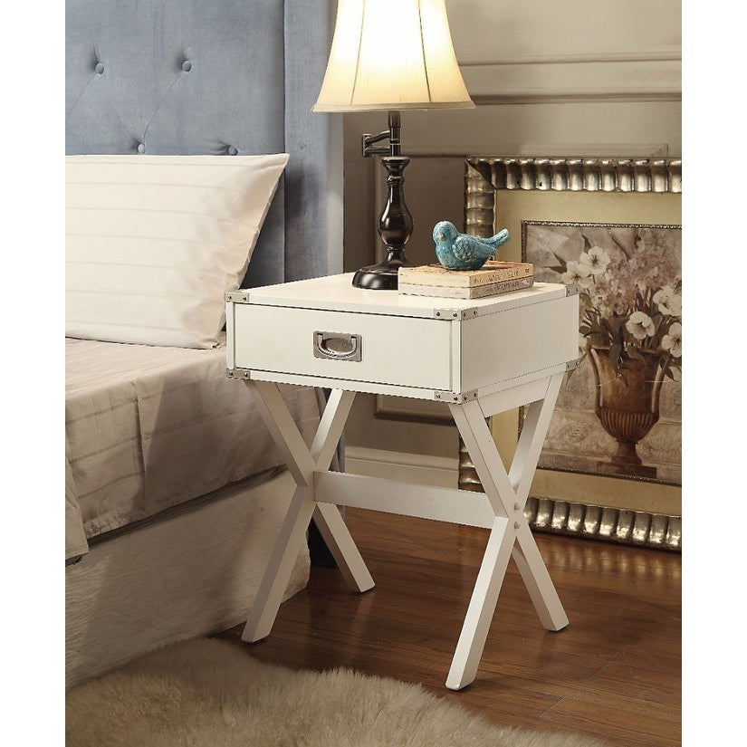 Square End Table White