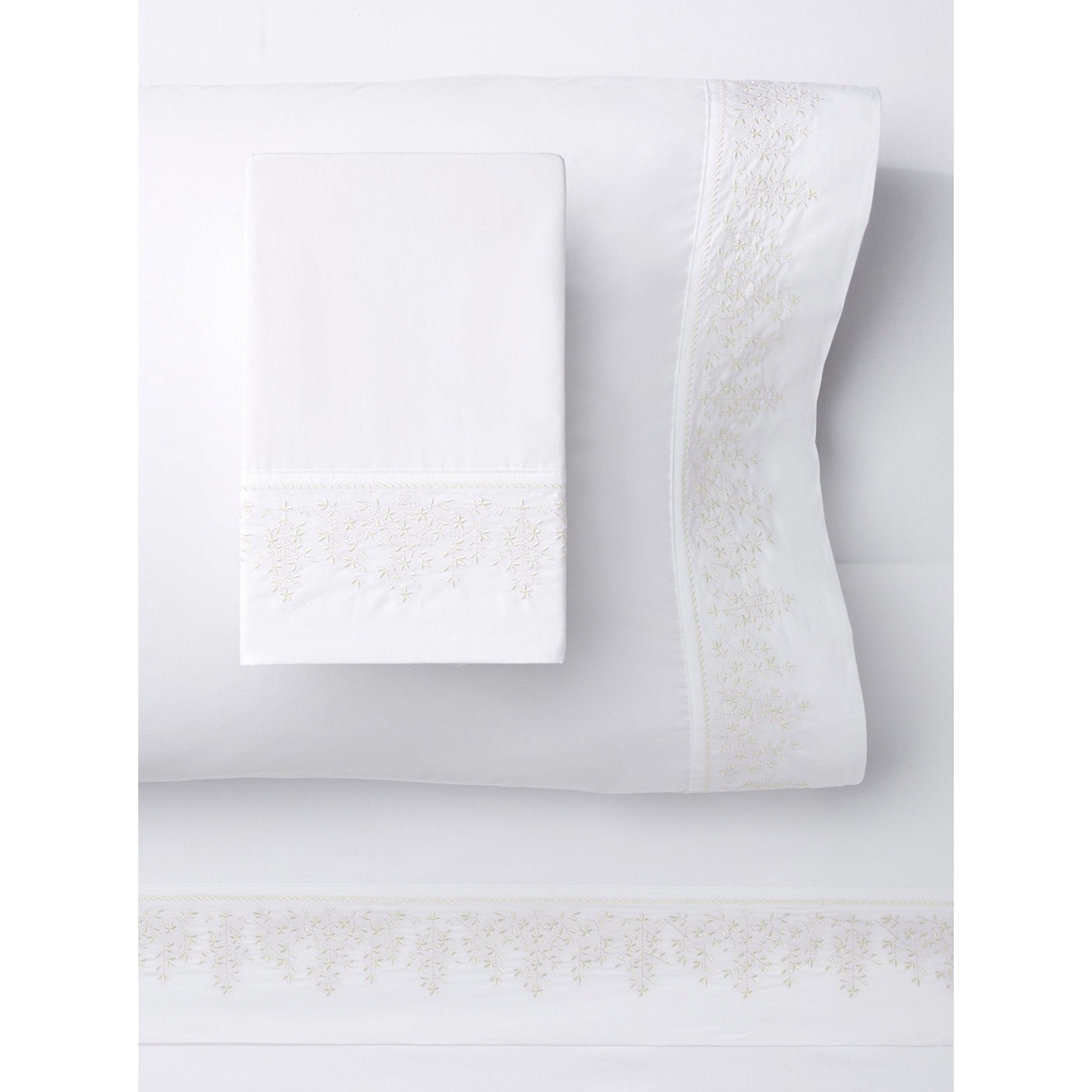 Babys Breath Embroidery Egyptian Cotton Sheet Sets