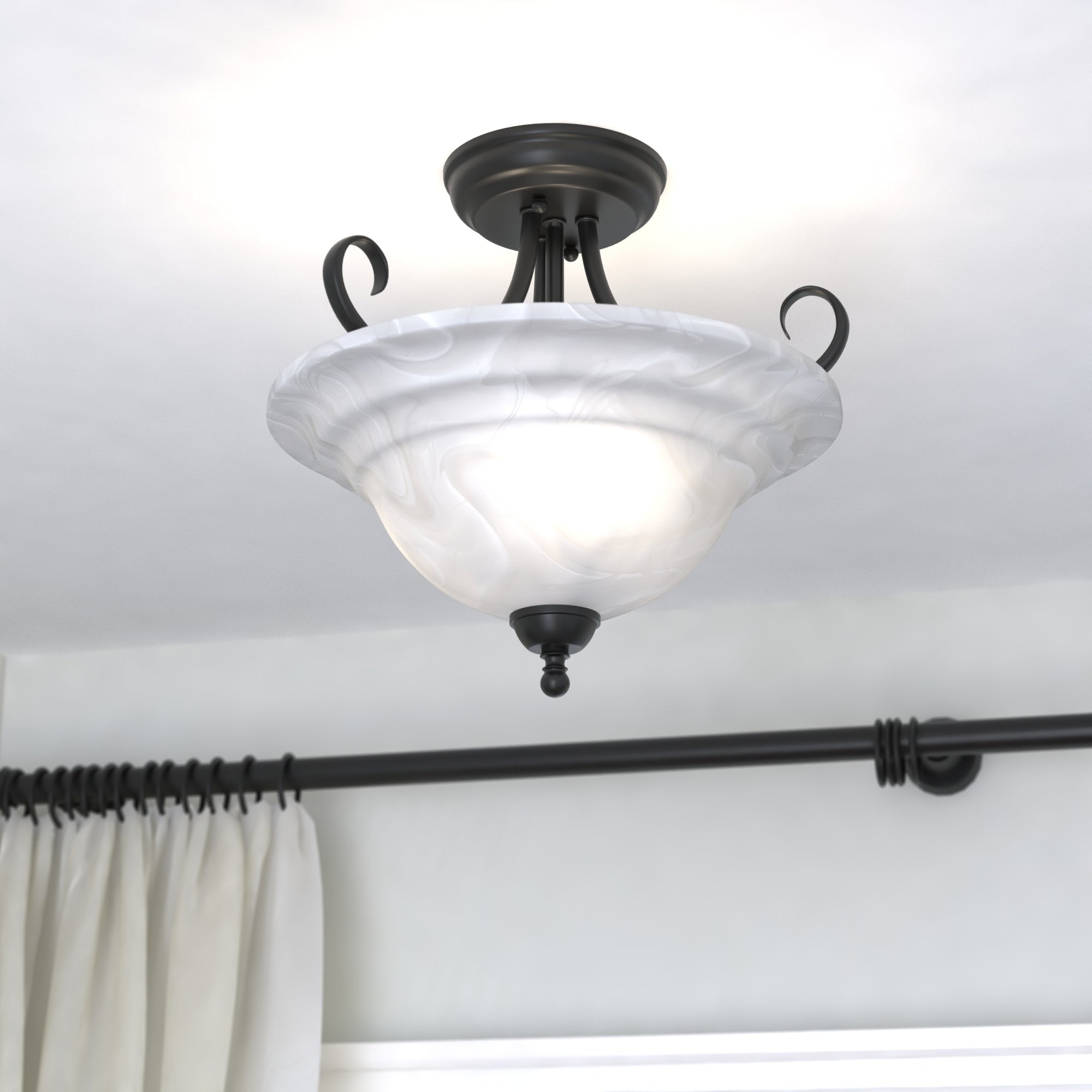 Vaxcel Babylon 14 Semi Flush Mount Dual Mount Oil Burnished Bronze