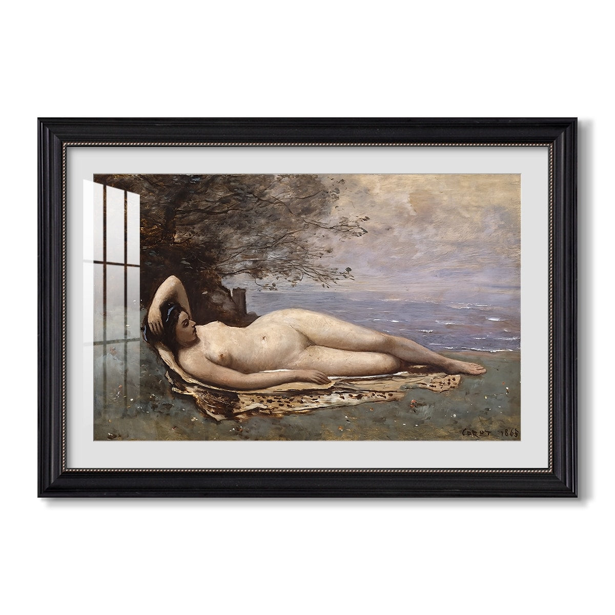 Bacchante By The Sea 1865 Jean Baptiste Camille Corot Custom Framed Print