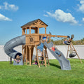 Backyard Discovery Dover Bay Spruce Swing Set Tube Slide Clubhouse