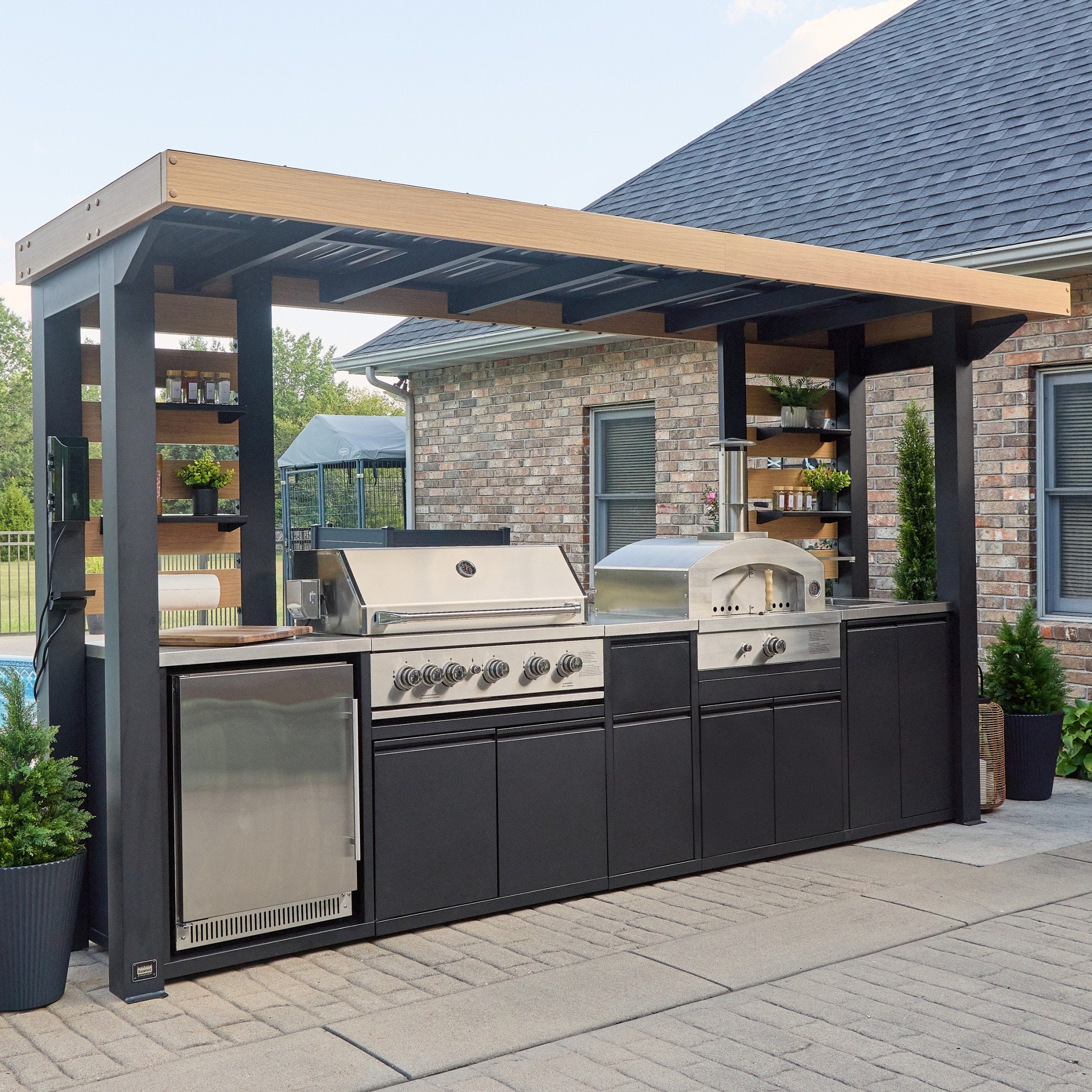 Backyard Discovery Fusion Flame 2 Outdoor Kitchen Grill Pizza Oven