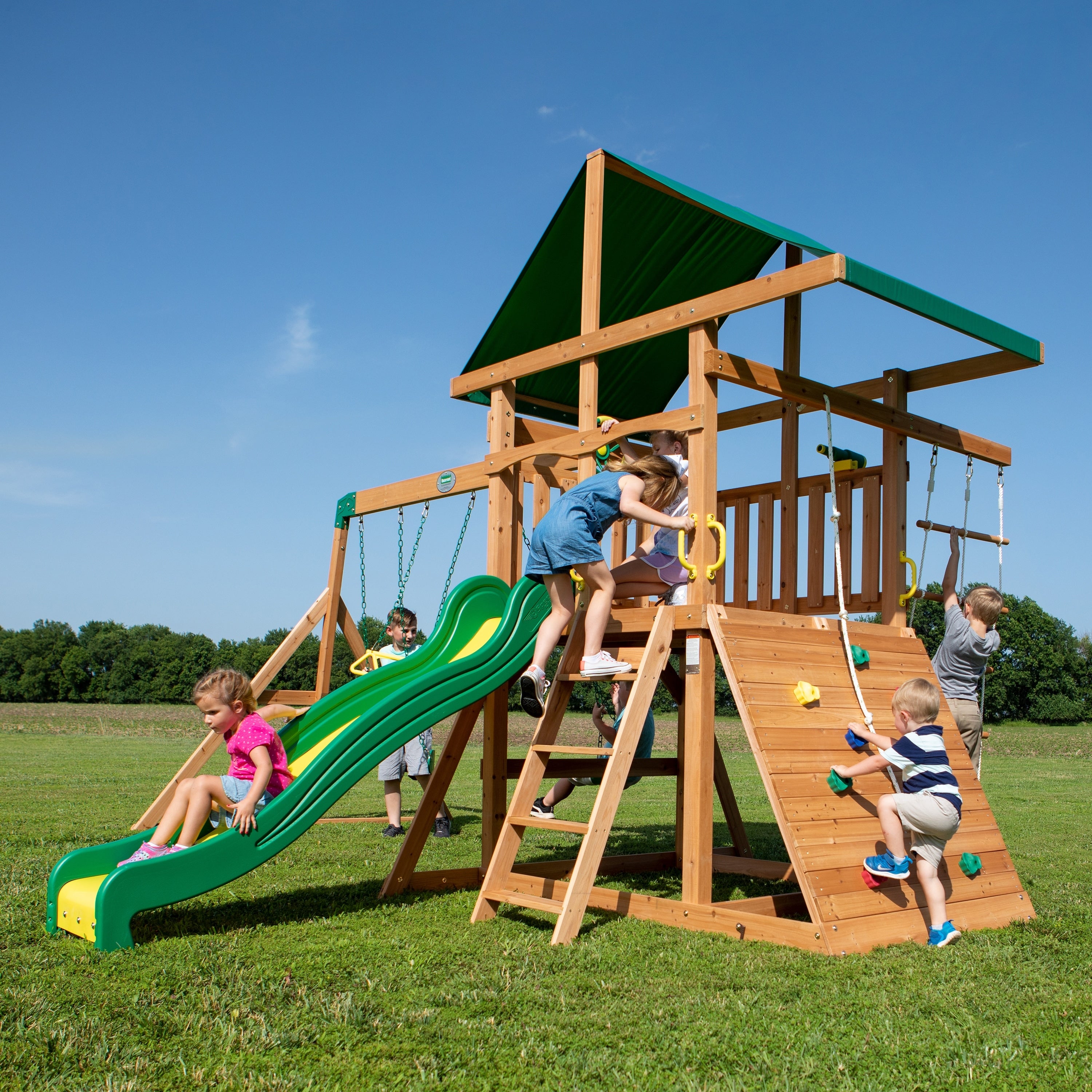 Backyard Discovery 1715011 Mount Mckinley All Cedar Wood Swing Set Play Set