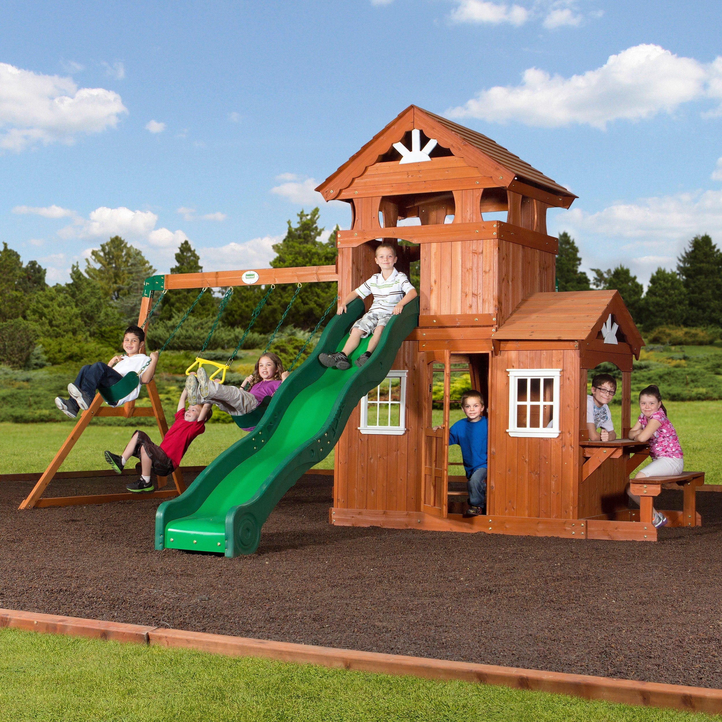 Backyard Discovery Shenandoah All Cedar Swing Set Play Set