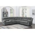 Bahrain Charcoal 6 Piece Upholstered Motion Sectional