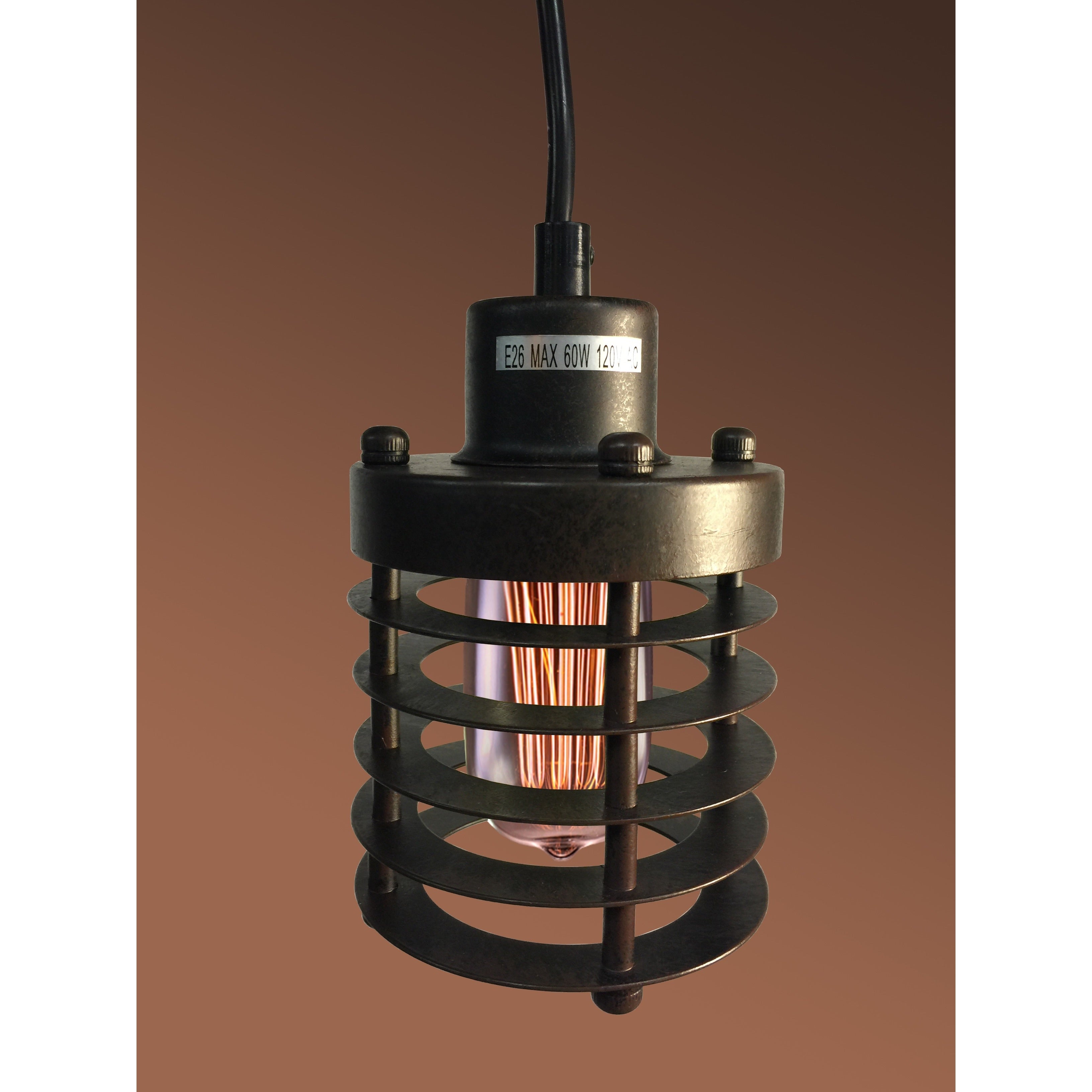 Bailey 1 Light Black 4 Inch Edison Pendant Lamp With Bulb