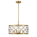 Bailey 4 Light Convertible Semi Flush Or Pendant In Warm Brass