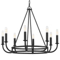 Bailey 8 Light Matte Black Chandelier 28 W X 22 H