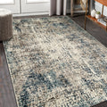 Allure Classic Abstract Blue Gray Area Rug