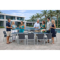 Bailey Light Grey 11 Piece Aluminum Outdoor Dining Set With Sling Set In Midnight Grey N A