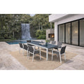 Bailey Light Grey 9 Piece Aluminum Outdoor Dining Set With Sling Set In Midnight Grey N A